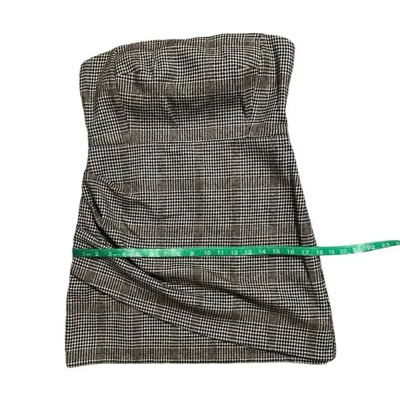 ‼️SOLD‼️HOUSE OF HARLOW NWT Gray Strapless Wool Blend Houndstooth Mini Dress - Picture 9 of 16
